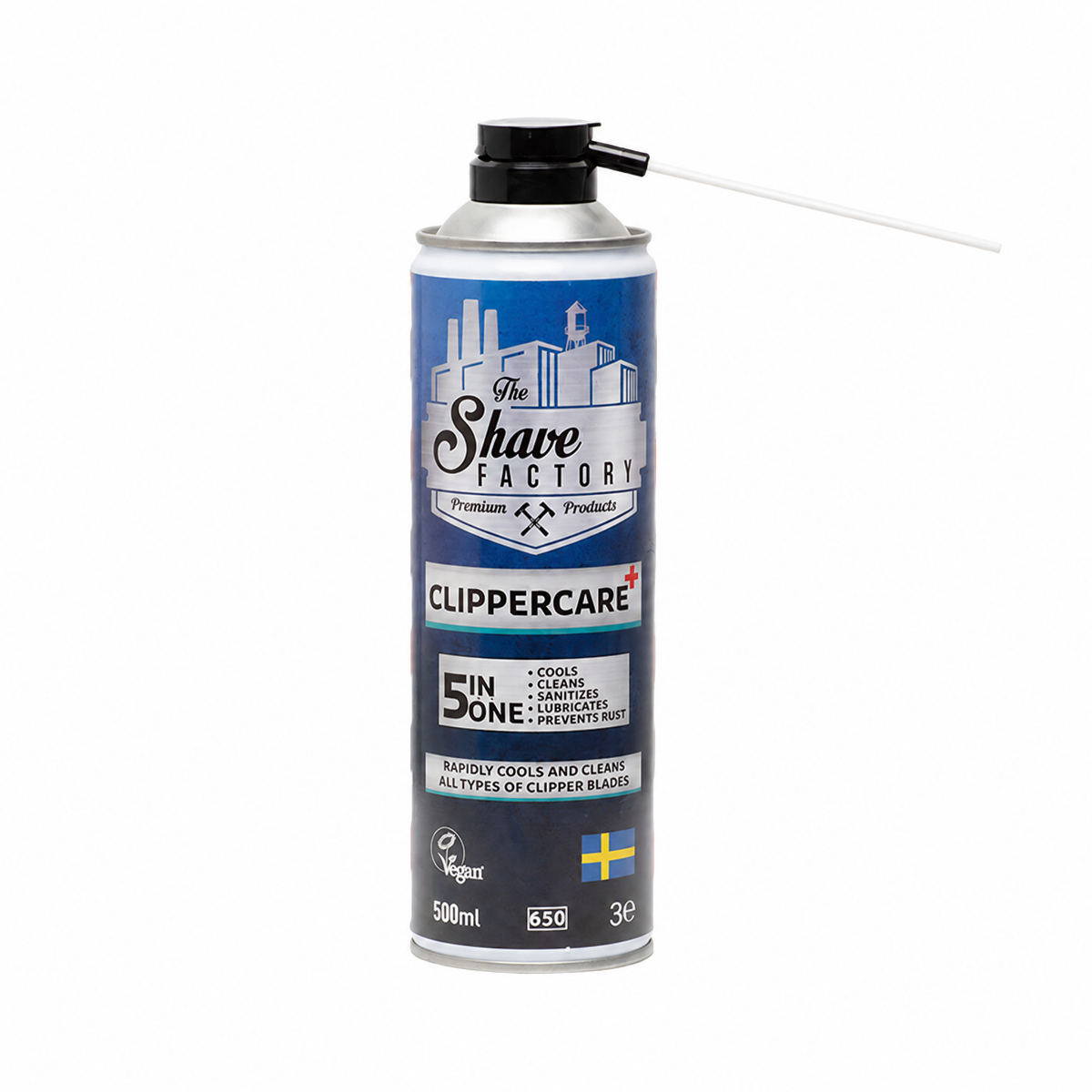 The Shave Factory Clippercare 5IN1 Spray 500 ml - Desinfiointi & Öljy