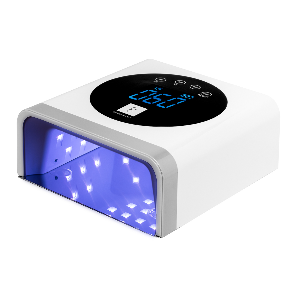Ocho Nails LED UV Lamp 72W Wireless White With Peilied Bottom - UV-lamput - Valkoinen