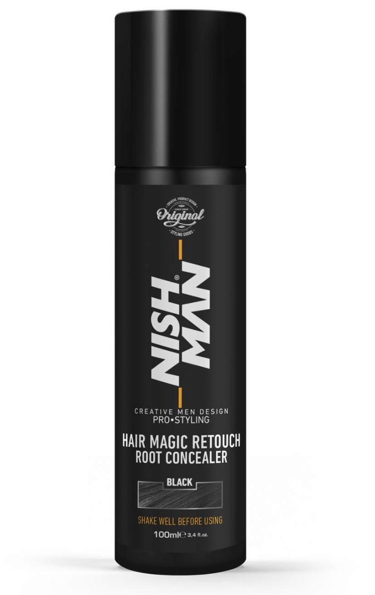 Nishman Magic Retouch Root Concealer Black 100 ml - Vaikuttava hiusväri - Musta