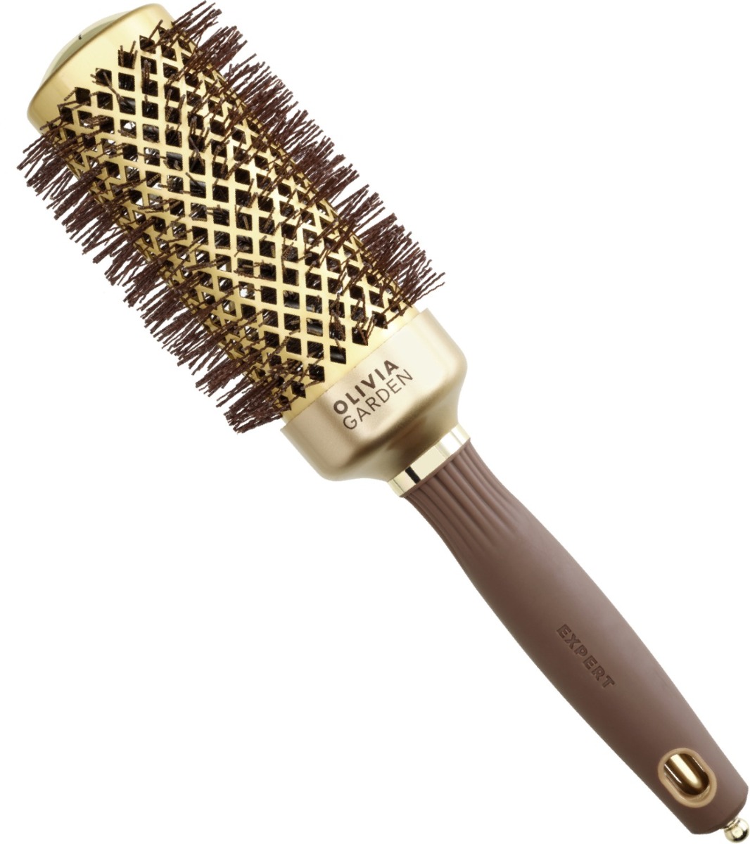 Olivia Garden Expert Blowout Shine Gold & Brown 45 mm - Pyöreät harjat - Ruskea