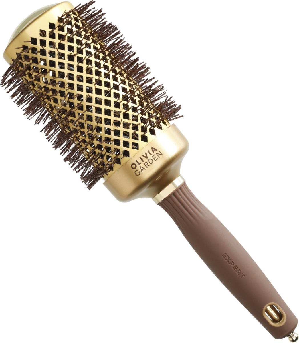 Olivia Garden Expert Blowout Shine Gold & Brown 55 mm - Pyöreät harjat - Ruskea