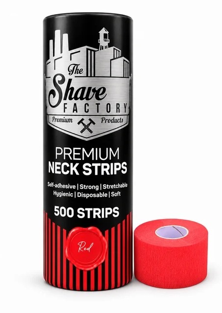 The Shave Factory Neck Strip Red 5 Rolls - Kaulapaperia ja puuvillaa