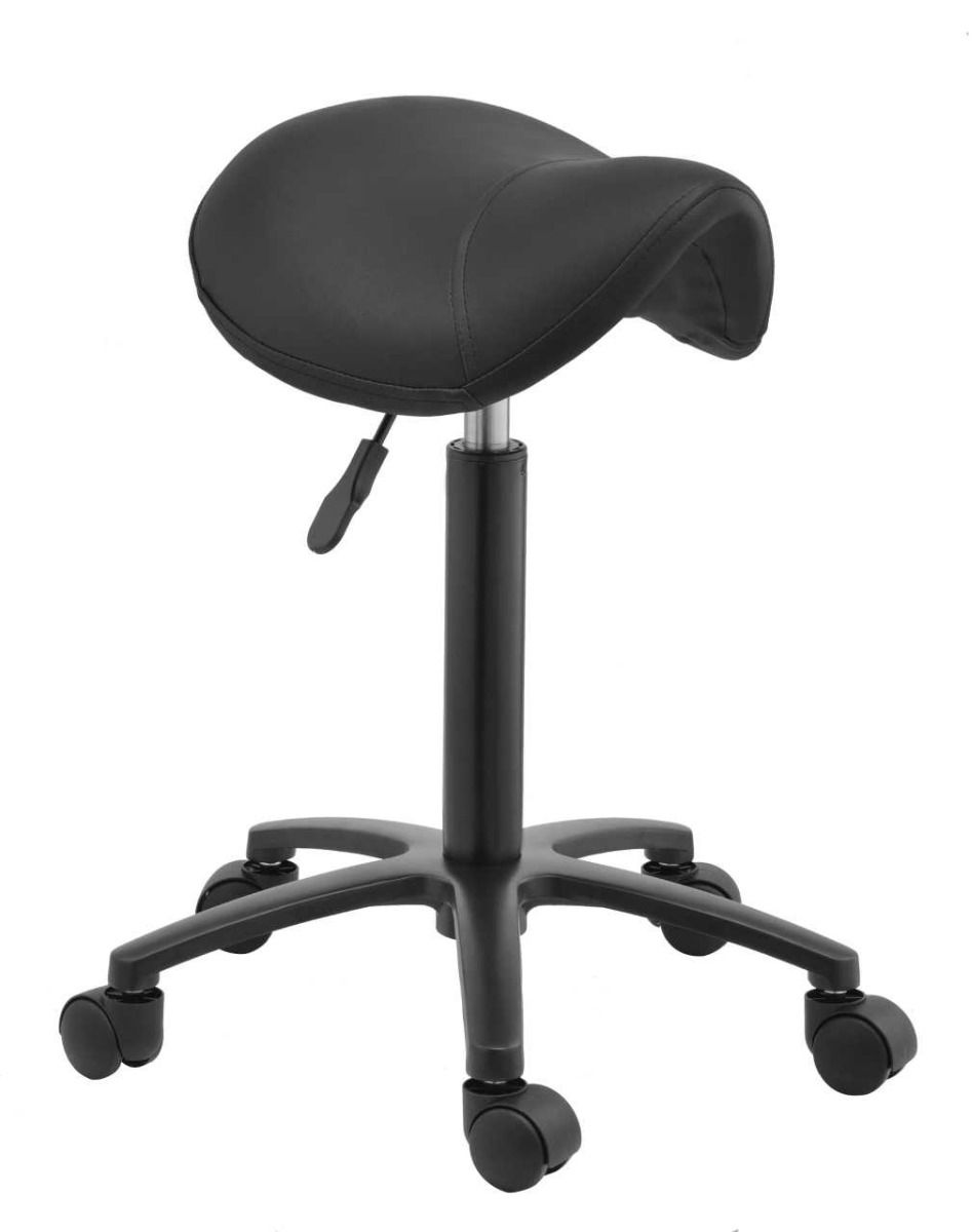 Hairway Stylists Saddle Stool Profi Black Base - Keinutuolit - Musta