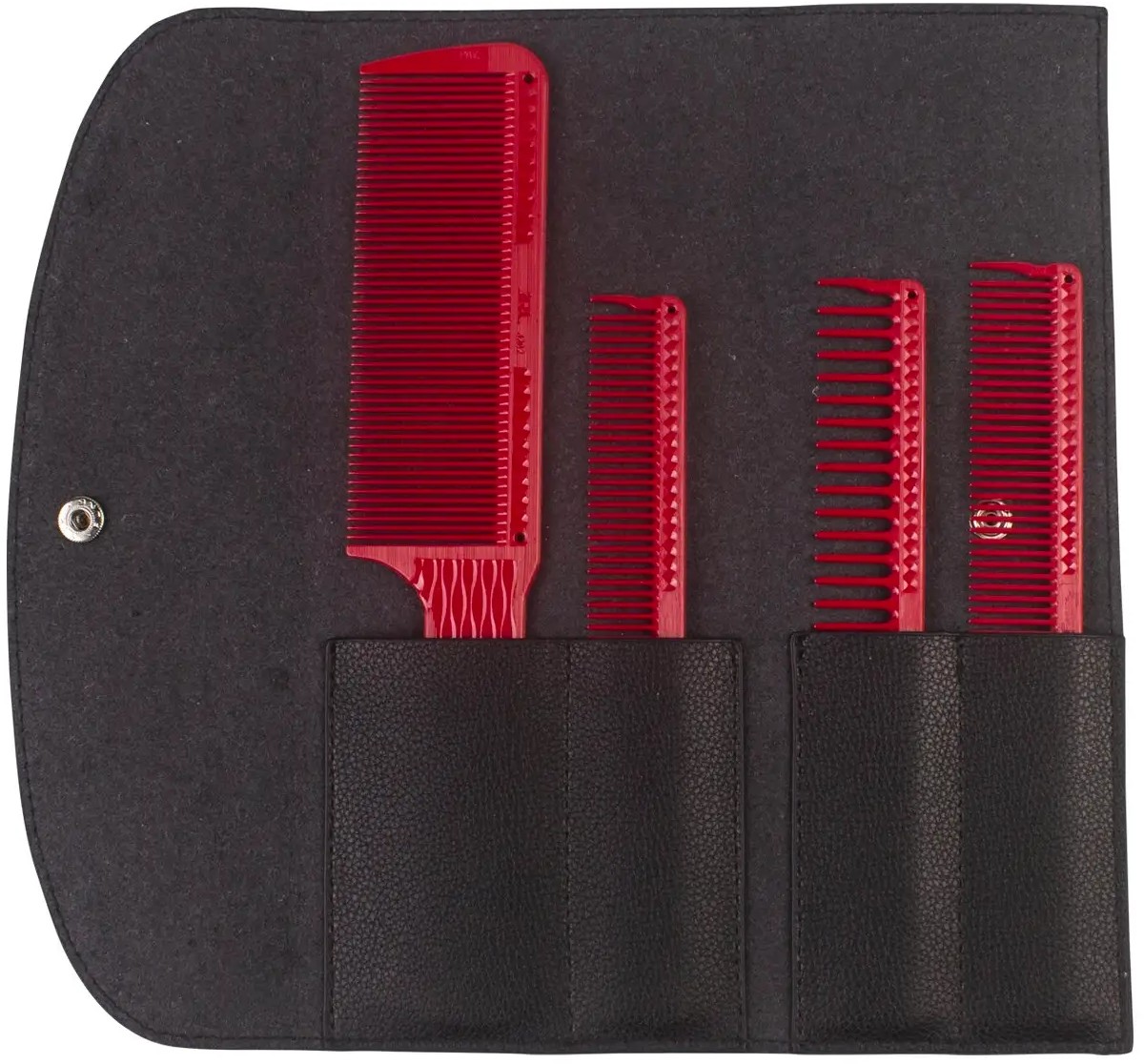 JRL Professional Barbering Comb Set Red 4 Pieces - Kampa setti